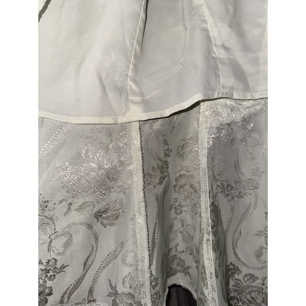 Jessica McClintock White Satin Brocade Womens Jacket With Embroidered Lace Detai - Picture 6 of 10